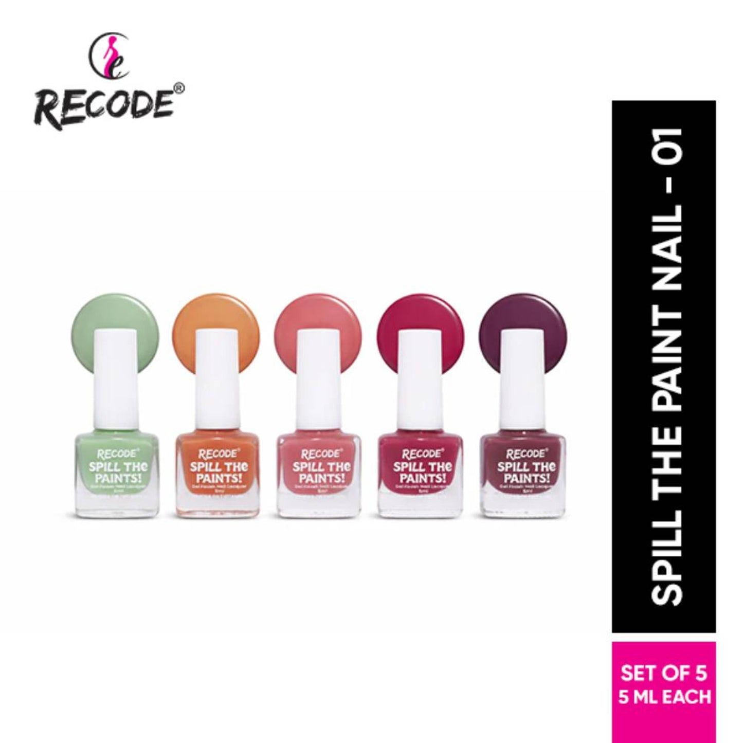 Recode Spill The Paints Nail Paint Set Of 5 - Bold