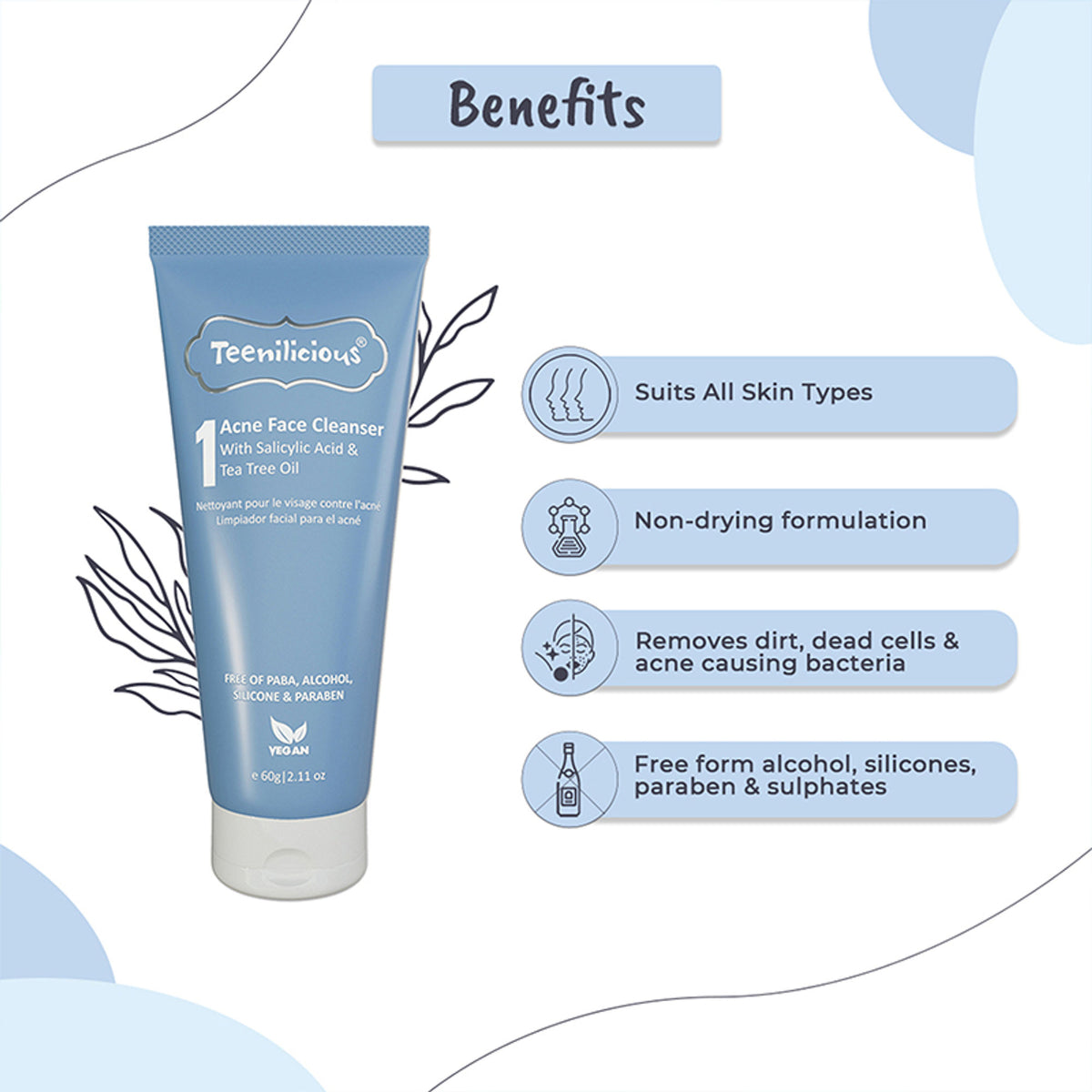 Teenilicious Acne Face Wash With Salicylic Acid & Tea Tree Oil