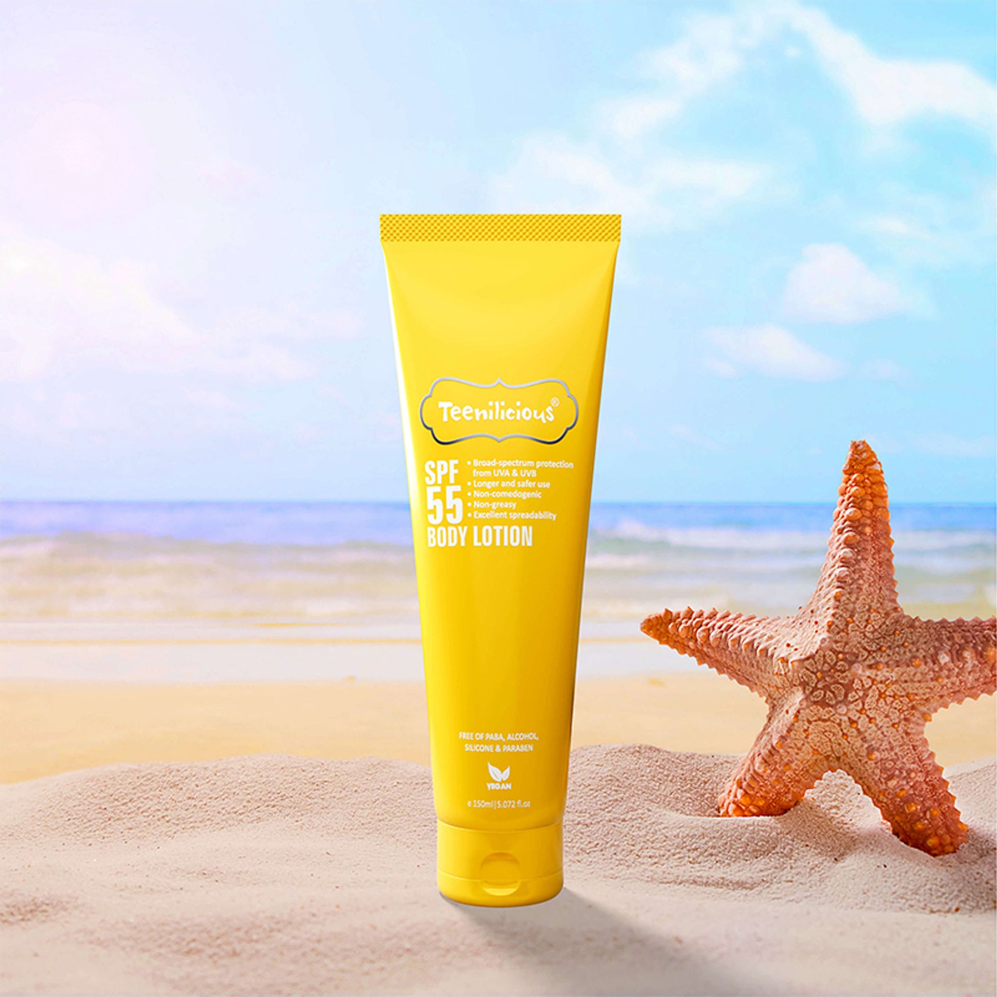 Teenilicious SPF 50+ Sunscreen Body Lotion With PA+++ Broad Spectrum UVA & UVB Protection