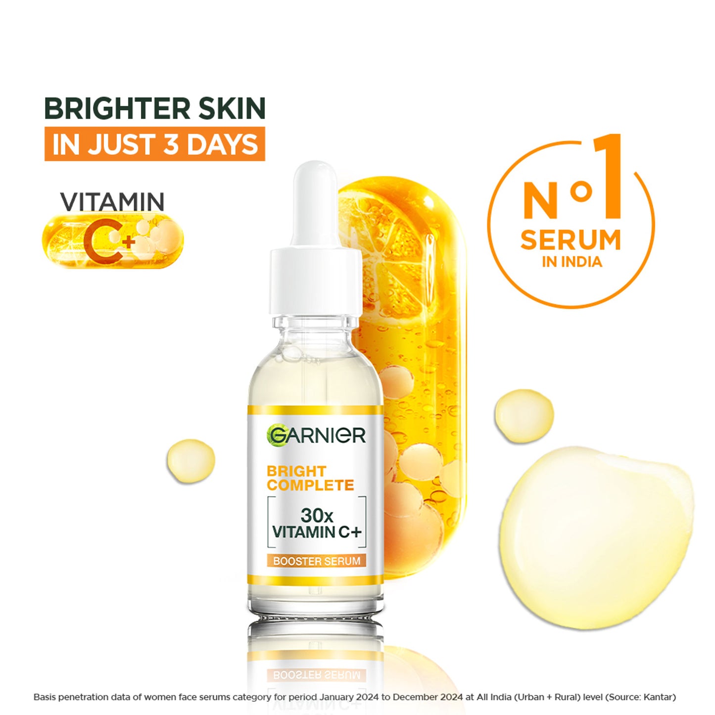 Garnier Vitamin C + Face Serum for Skin Brightening with 2% Niacinamide & 0.5% Salicylic Acid