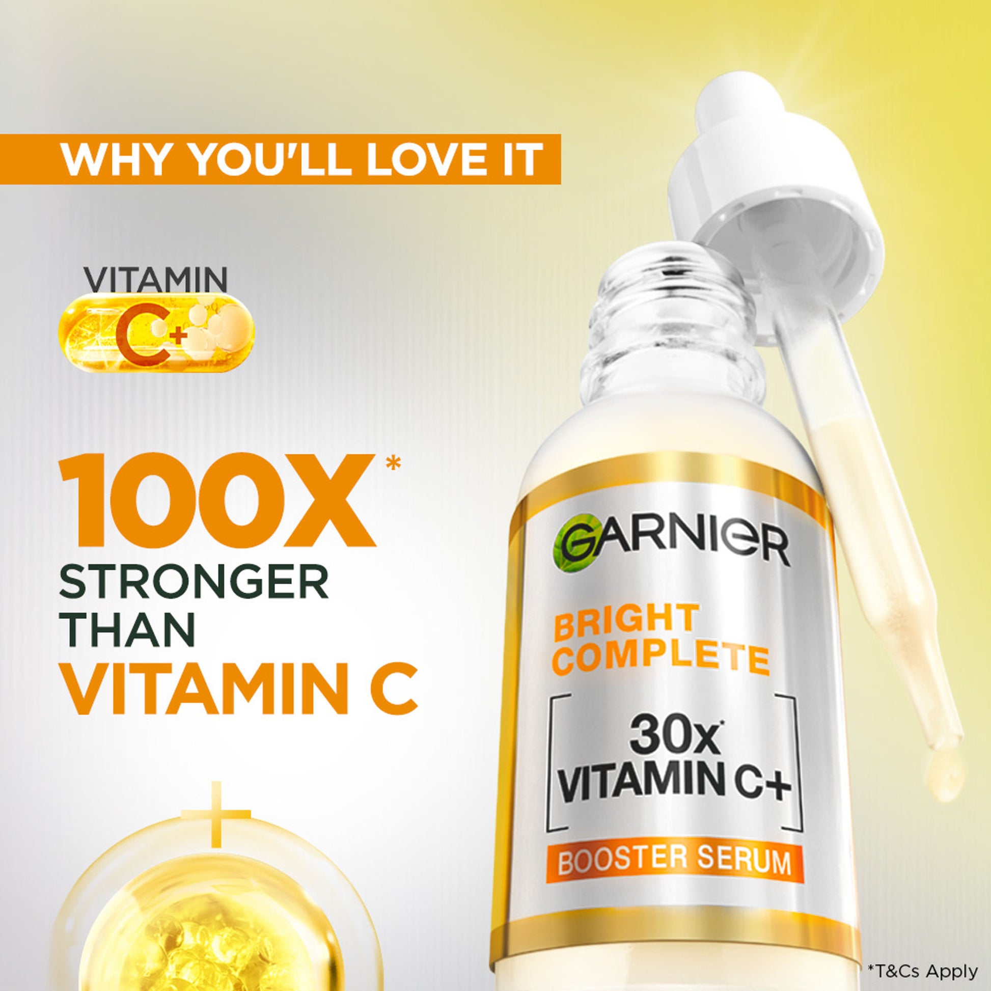 Garnier Vitamin C + Face Serum for Skin Brightening with 2% Niacinamide & 0.5% Salicylic Acid
