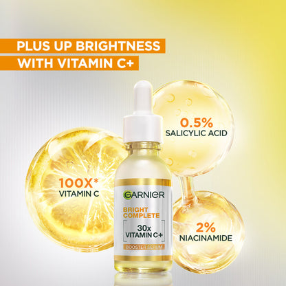 Garnier Vitamin C + Face Serum for Skin Brightening with 2% Niacinamide & 0.5% Salicylic Acid