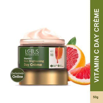 Lotus Botanicals Skin Brightening Day Cream with Vitamin C SPF 25 PA+++ Lightweight & Chemical Free