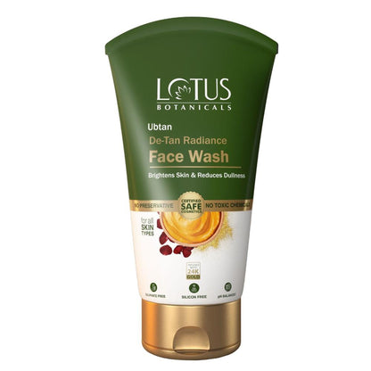 Lotus Botanicals Ubtan De-Tan Radiance Face Wash|Infused with 24K Gold|Bright & Glowing Skin
