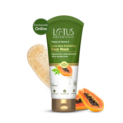 Lotus Botanicals Papaya & Vitamin E Insta Glow Exfoliating Face Wash