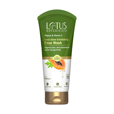 Lotus Botanicals Papaya & Vitamin E Insta Glow Exfoliating Face Wash