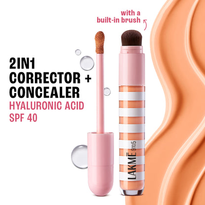 Lakme 9to5 Hya Beach Edit Color Correcting Concealer, SPF 40, Buildable Matte - Tan Deep 4