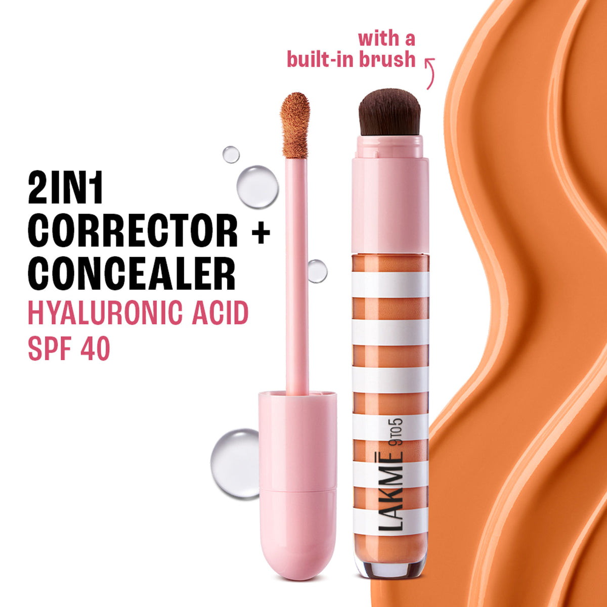 Lakme 9to5 Hya Beach Edit Color Correcting Concealer, SPF 40, Buildable Matte - Deep Rich 5
