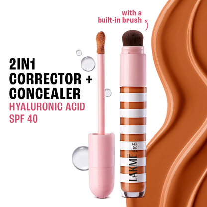 Lakme 9to5 Hya Beach Edit Color Correcting Concealer, SPF 40, Buildable Matte - Rich 6