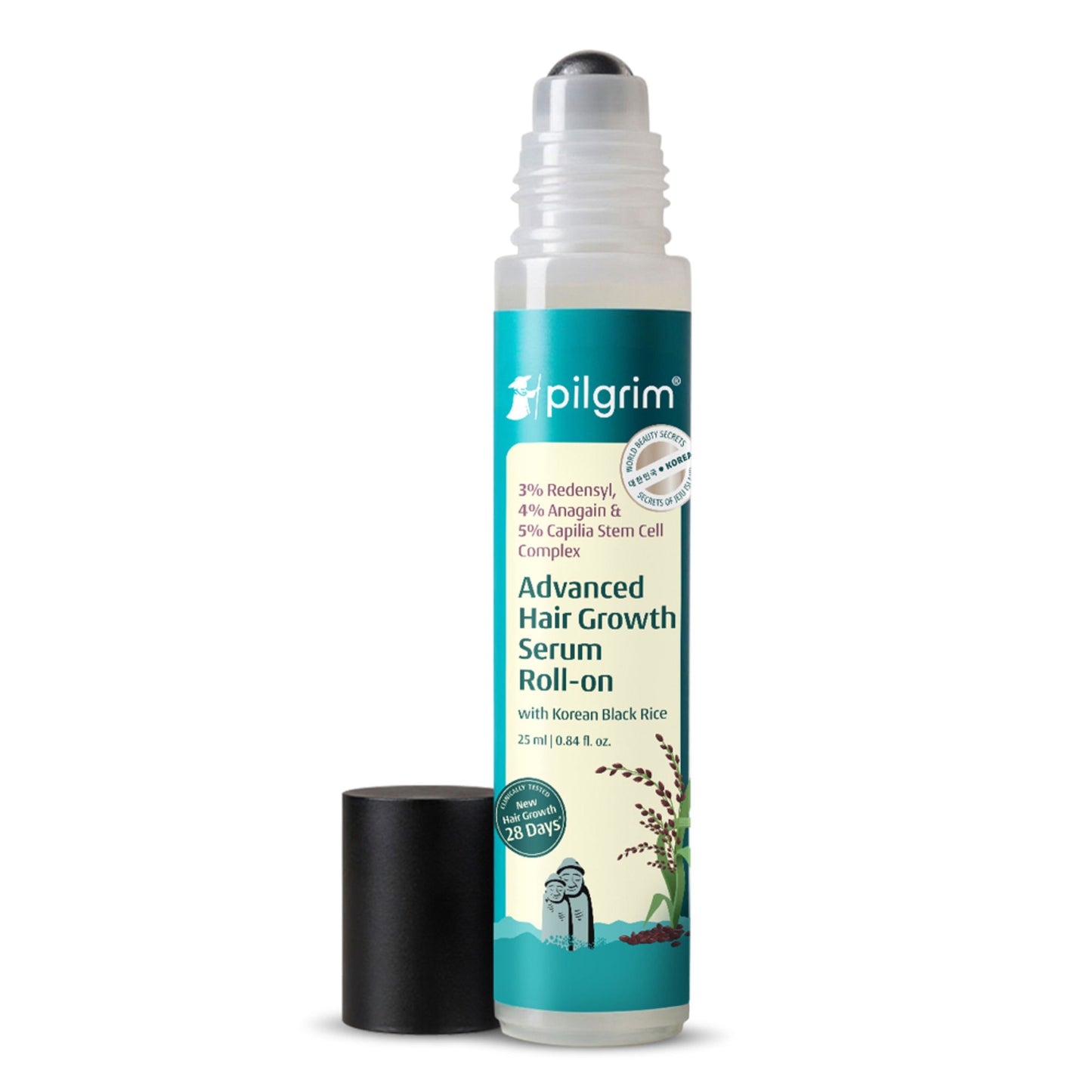 Pilgrim 3% Redensyl & 4% Anagain Advance Hair Growth Serum Roll-On With Rosemary & Korean Black Rice