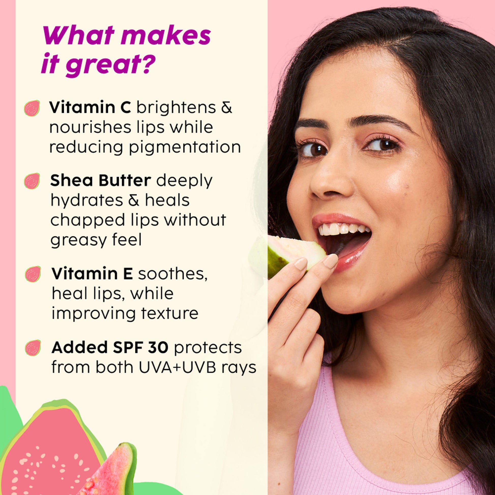 Plix Guava Glowy Lip Tinted Balm