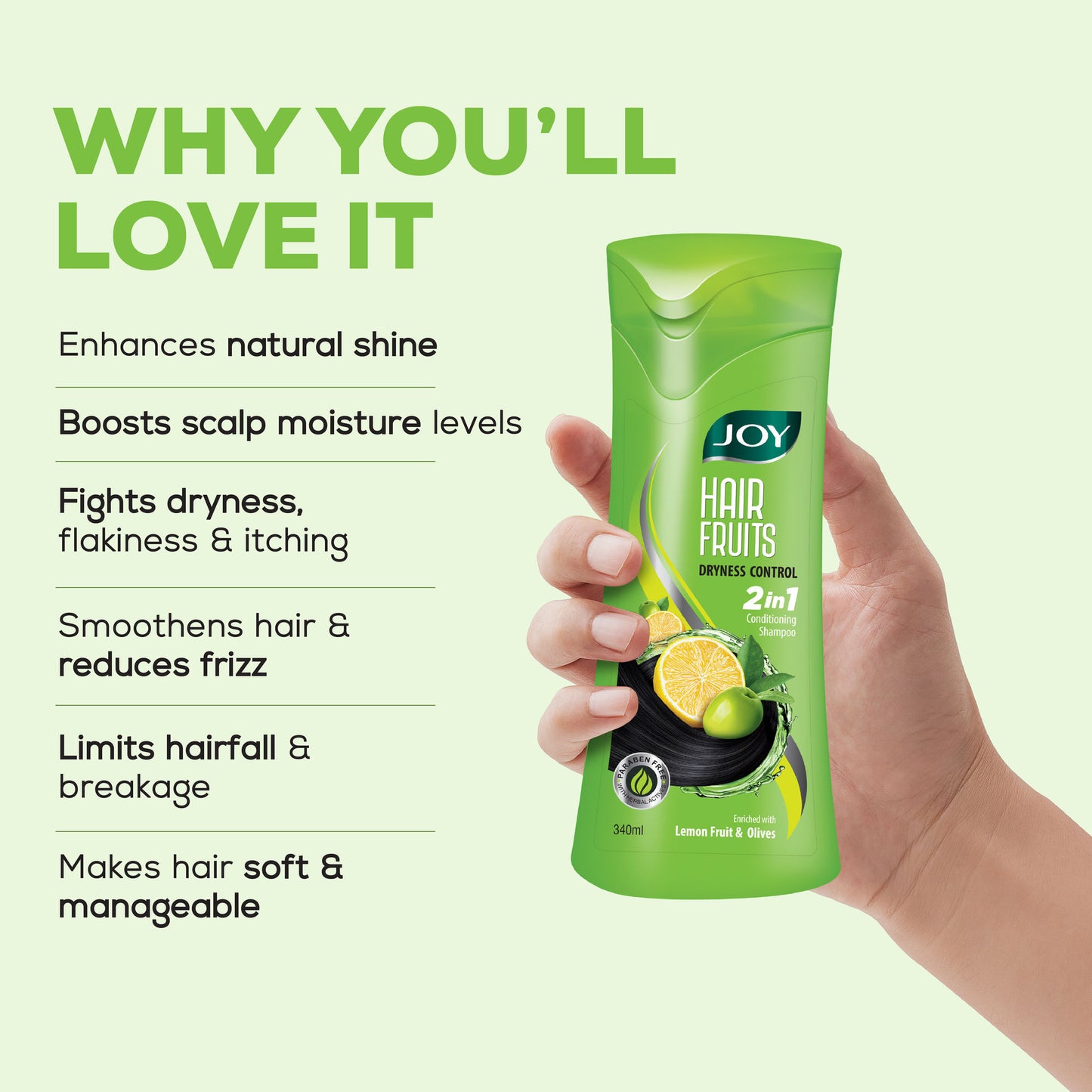 Joy Hair Dryness Control Conditioning Shampoo With Lemon & Olives