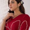 Dhiyona IE Embroidered Three-Quarter Sleeves Tunic With Palazzo