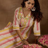 Dhiyona IE Women Floral Embroidered Regular Thread Work Pure Cotton Kurta with Trousers