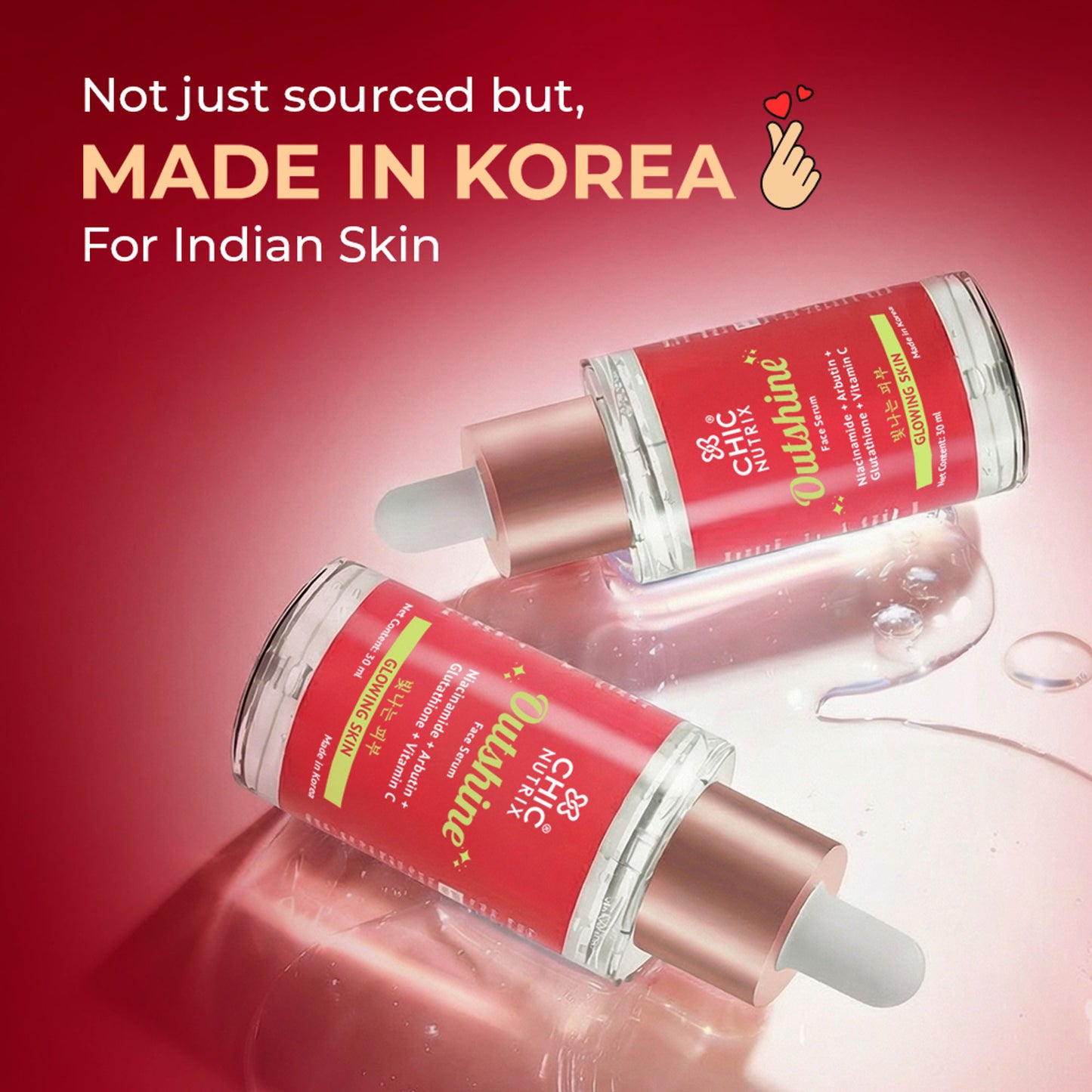 Outshine Korean Glass Skin Serum - Brightening & Dark Spot Corrector