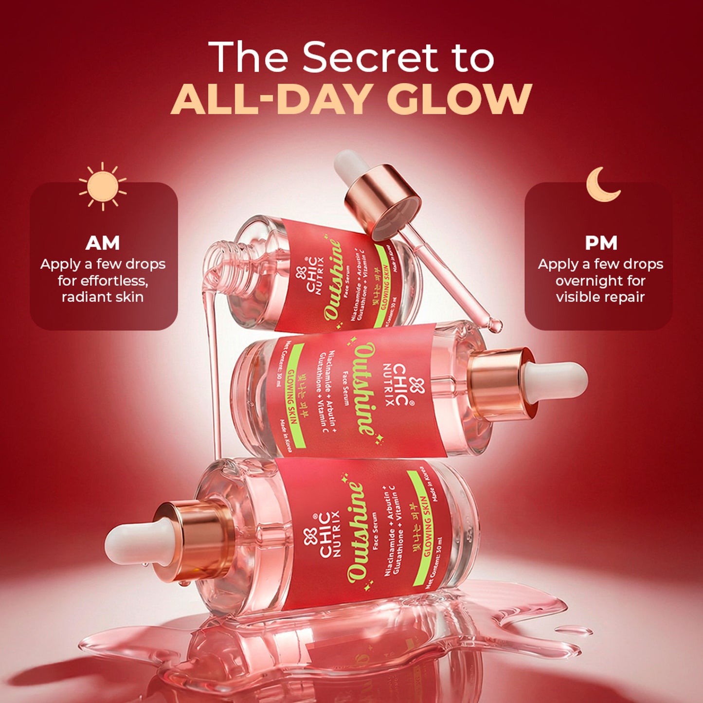 Outshine Korean Glass Skin Serum - Brightening & Dark Spot Corrector