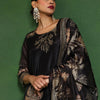 Dhiyona VA Women'sFloral Embroidered Thread Work Chanderi Silk Kurta with Trousers & Dupatta