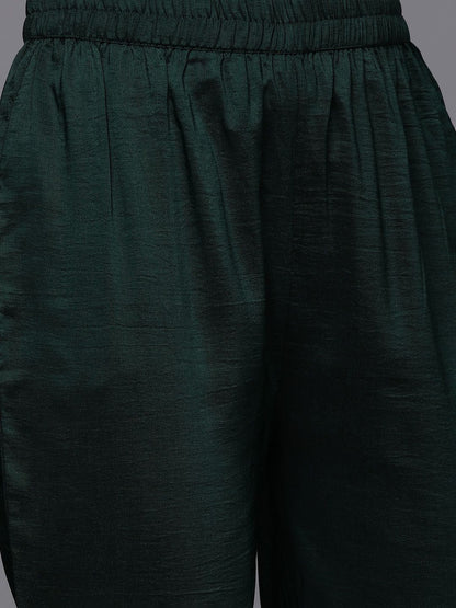 Indyancart VA Women's Ethnic Motifs Embroidered Kurta with EmbroideredTrousers & With Dupatta