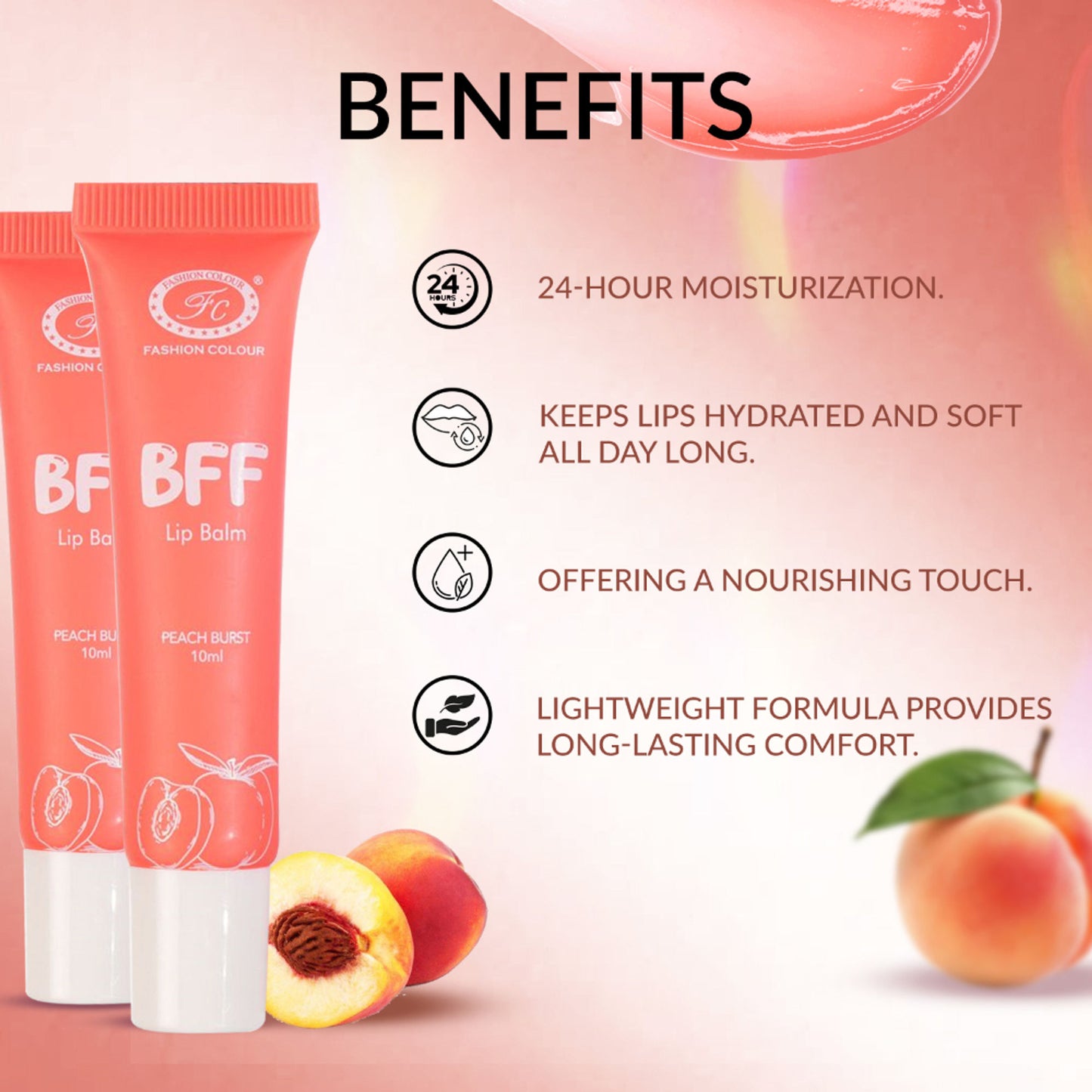 FASHION COLOUR BFF Lip Balm - Peach Burst
