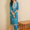 Dhiyona IE Women Ethnic Motifs Embroidered Regular Thread Work Kurta with Trousers