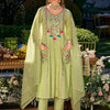 Indyancart IE Women Floral Embroidered Regular Thread Work Kurta with Trousers & With Dupatta