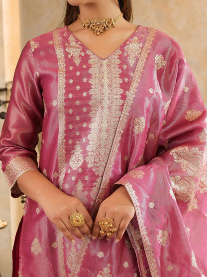 Women Ethnic Motifs Woven Design Kurta with Trousers & Dupatta