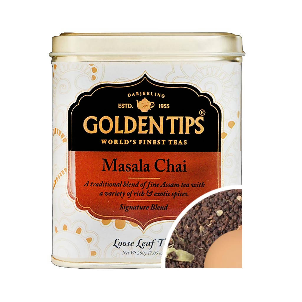 Golden Tips Masala Chai - Tin Can - Indyancart