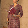 Dhiyona IE Printed Pure Cotton V-Neck Tunic With Trouser