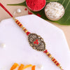 Dhiyona Beaded Thread Rakhi With Roli Chawal & Greetings Card