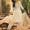Indyancart SN Women's Floral Embroidered Straight Kurta & Trousers With Dupatta