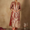 Indyancart IE Women Ethnic Motifs Woven Design Regular Kurta With Trousers & Dupatta