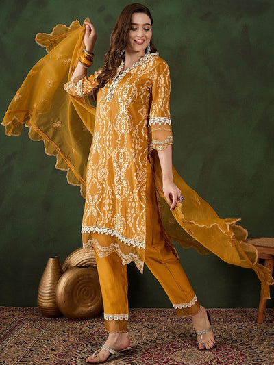 Indyancart SN Women's Embroidered Kurta & Trouser With Dupatta