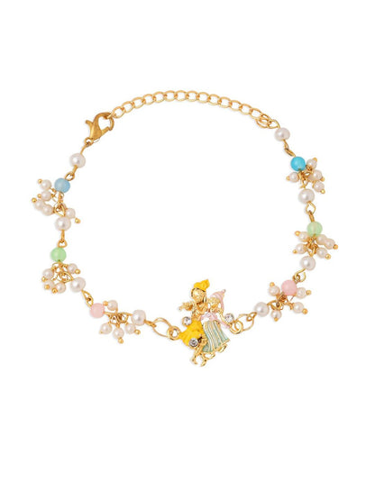Anouk Artificial Stones Studded & Pearls Beaded Bhaiya Bhabhi Rakhis With Roli Chawal