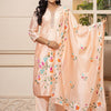 Dhiyona IE Floral Printed V-Neck Thread Work Straight Kurta with Trousers & Dupatta