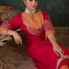 Dhiyona IE Embroidered Round Neck Top With Trousers Co-Ords