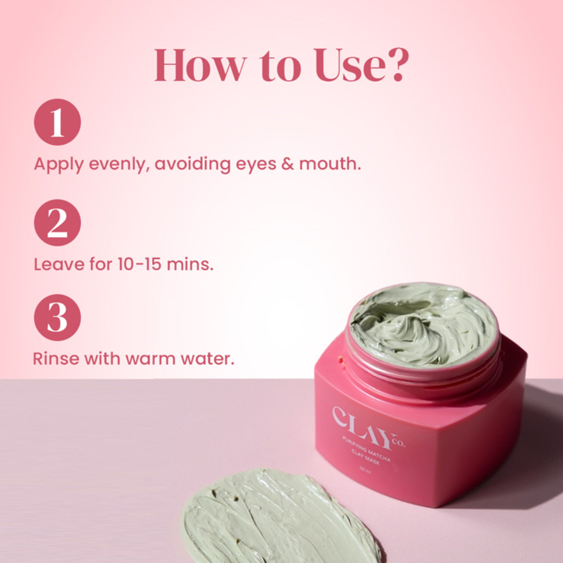 Clayco Purifying Matcha Clay Mask - Reduce Acne, Hydrate & Unclog Pores
