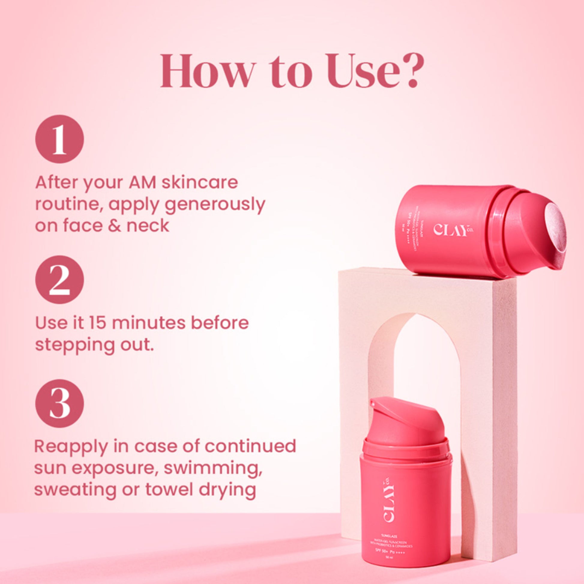 ClayCo Sunglaze Sunscreen SPF 50+ PA ++++ With Probiotic & Ceramides
