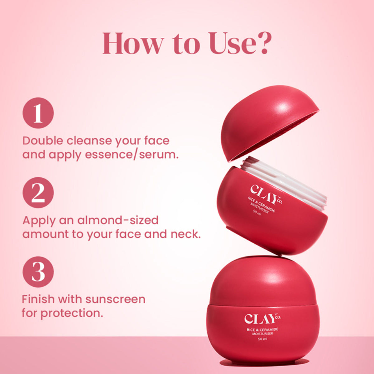 ClayCo Rice & Ceramide Moisturiser With Exosomes, Vitamin B12 & CICA For Barrier Repair & Glow