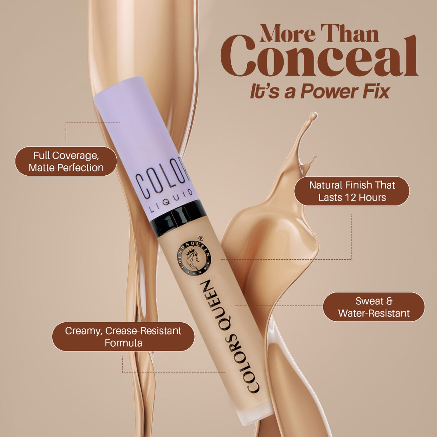 Colors Queen Conceal & Reveal Liquid Concealer - 09 Medium Beige