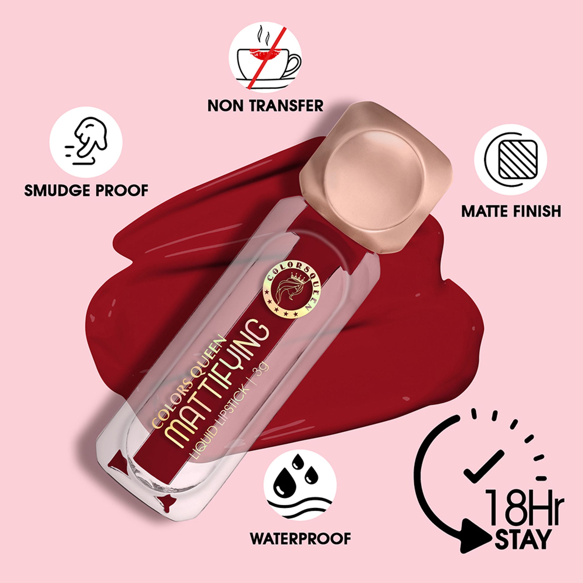 Colors Queen Mattifying Matte Liquid Lipstick - Pack of 2 - 19 Mehroon 04 Cocoa