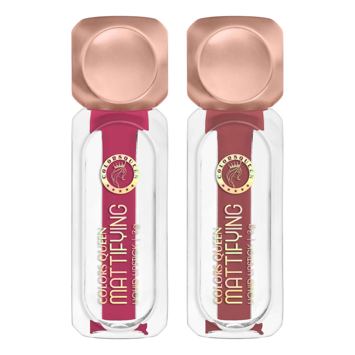 Colors Queen Mattifying Matte Liquid Lipstick - Pack of 2 - 18 Rosy Sunday 05 Rose Wood