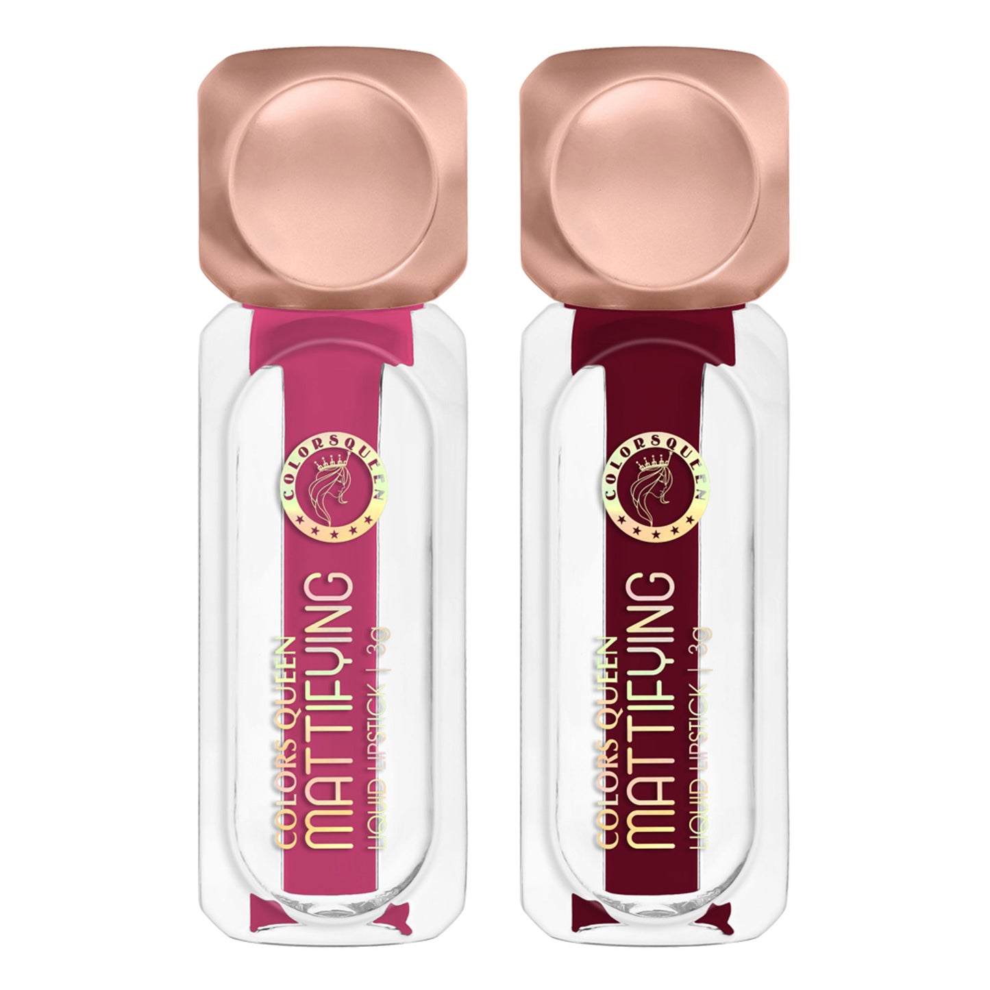 Colors Queen Mattifying Matte Liquid Lipstick - Pack of 2 - 03 Magenta 08 Cranberry