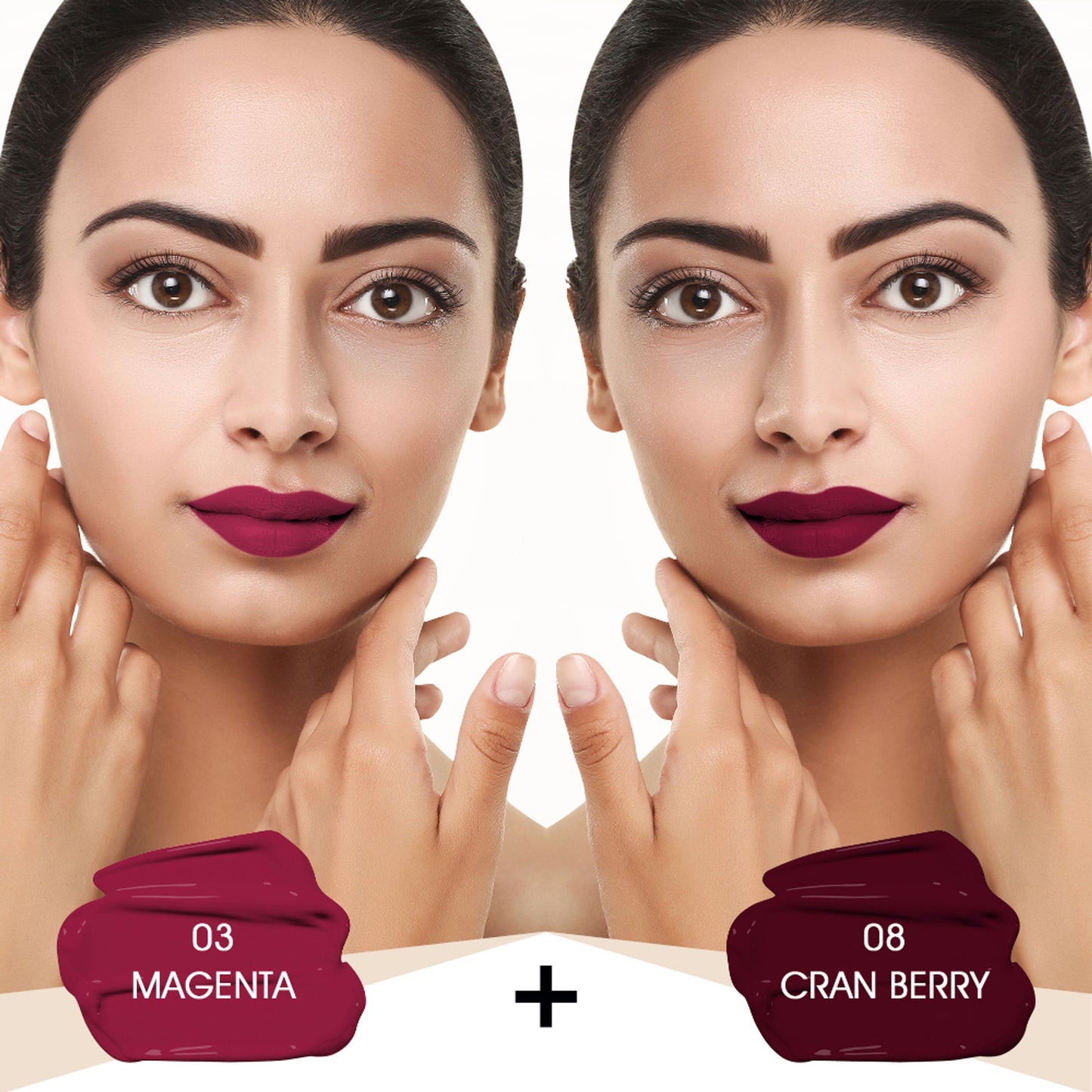 Colors Queen Mattifying Matte Liquid Lipstick - Pack of 2 - 03 Magenta 08 Cranberry