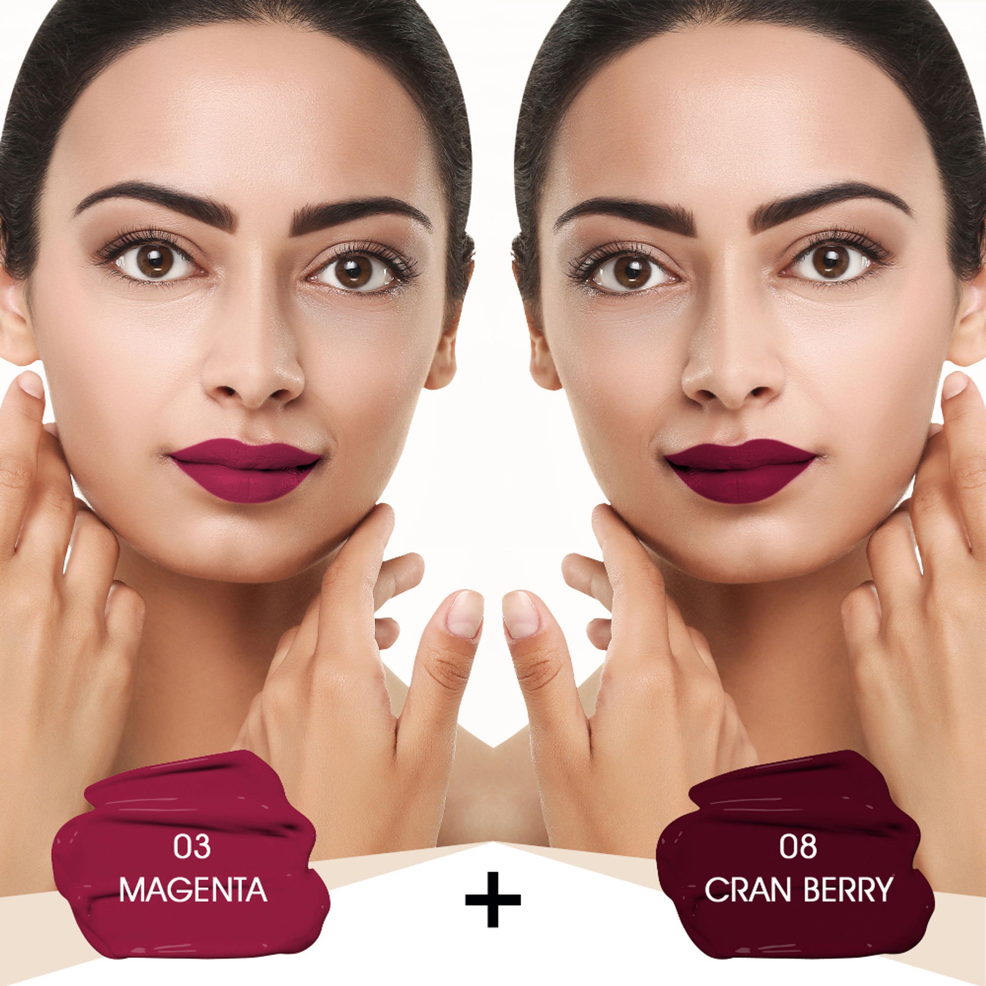 Colors Queen Mattifying Matte Liquid Lipstick - Pack of 2 - 03 Magenta 08 Cranberry