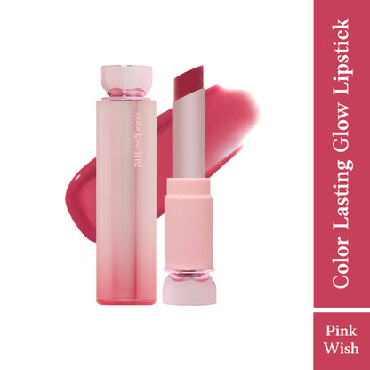 ETUDE Color Lasting Glow Stick in Pink Wish, a vibrant pink makeup stick with a smooth, glowing finish.