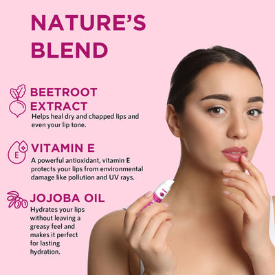 Orgatre Beetroot Tinted Lip Balm SPF 30 PA++ with Ceramide & Kojic Acid for Brighten Dark Lips