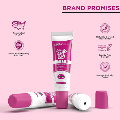 Orgatre Beetroot Tinted Lip Balm SPF 30 PA++ with Ceramide & Kojic Acid for Brighten Dark Lips