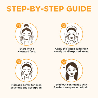 Orgatre Tinted Sunscreen SPF 50 PA, Niacinamide & Vitamin C Waterproof & Lightweight Matte Finish