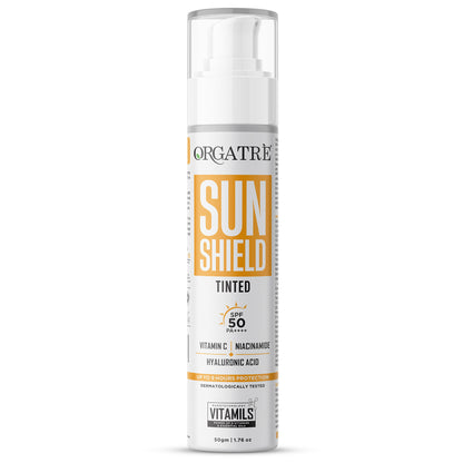 Orgatre Tinted Sunscreen SPF 50 PA, Niacinamide & Vitamin C Waterproof & Lightweight Matte Finish