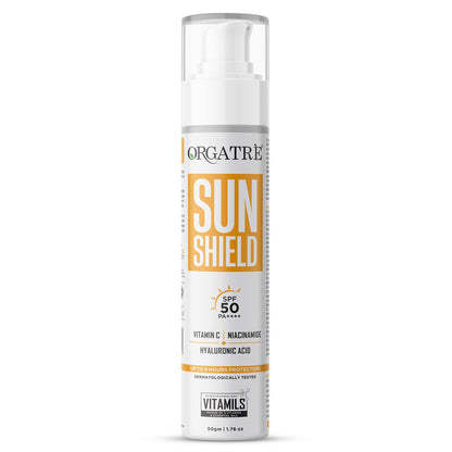 Orgatre Niacinamide, Vitamin C Sunscreen SPF 50 PA+++ Waterproof & Lightweight Matte Finish 50gms